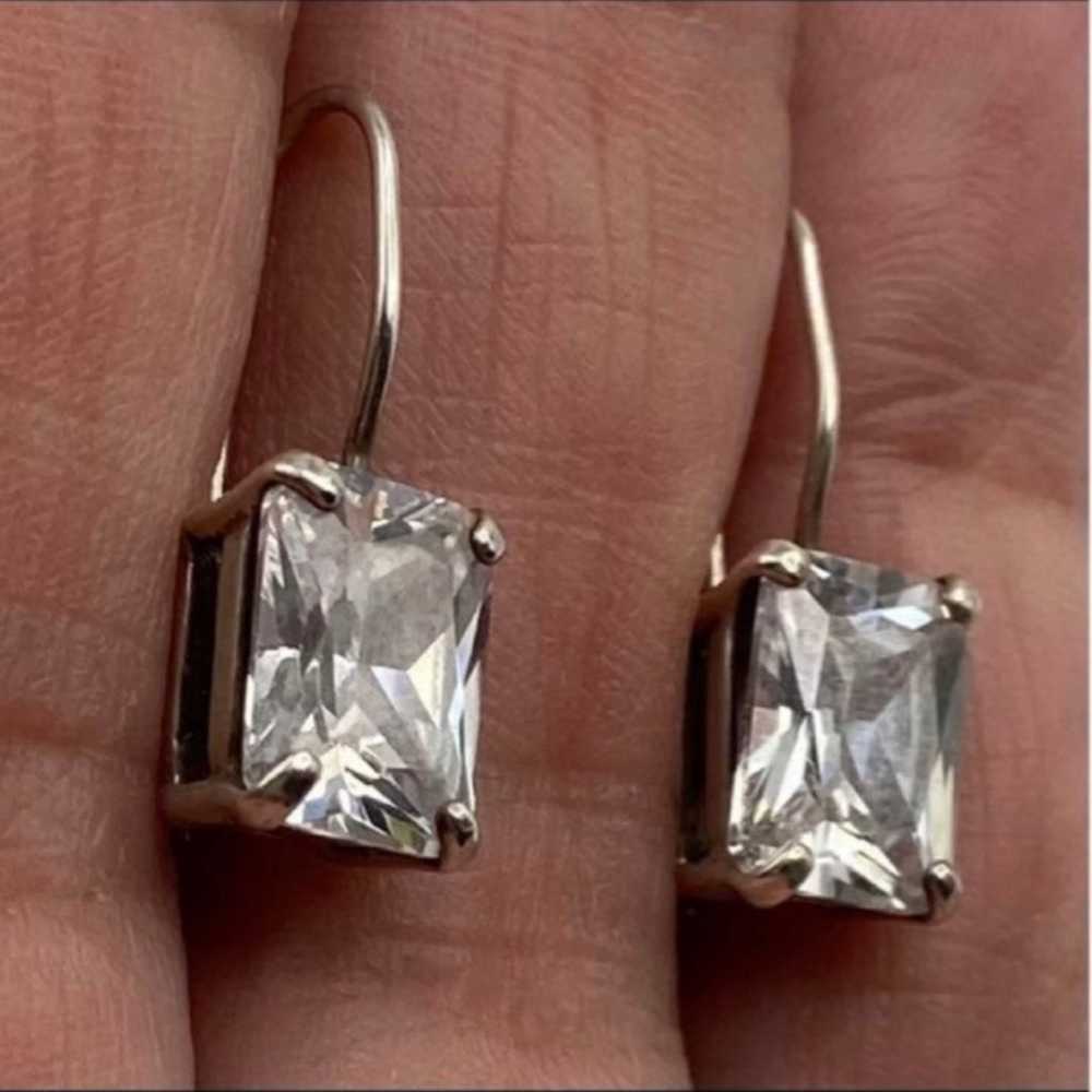 Vintage Silpada Sterling Silver and CZ Earrings - image 3