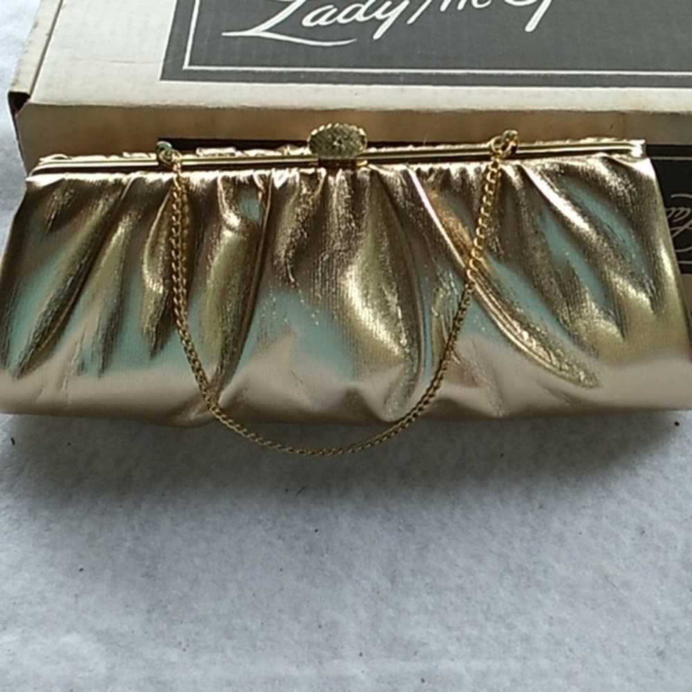 Vintage 1960s Lady Mcguire gold hand bag wedding … - image 1