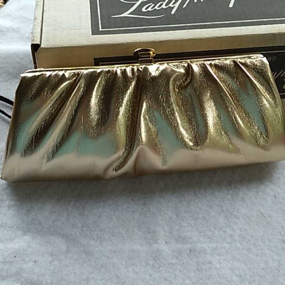 Vintage 1960s Lady Mcguire gold hand bag wedding … - image 2