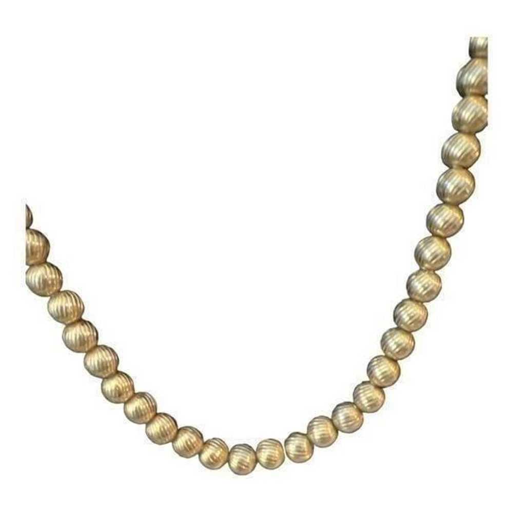 Vintage Monet Textured Gold Bead Nexklace - image 2