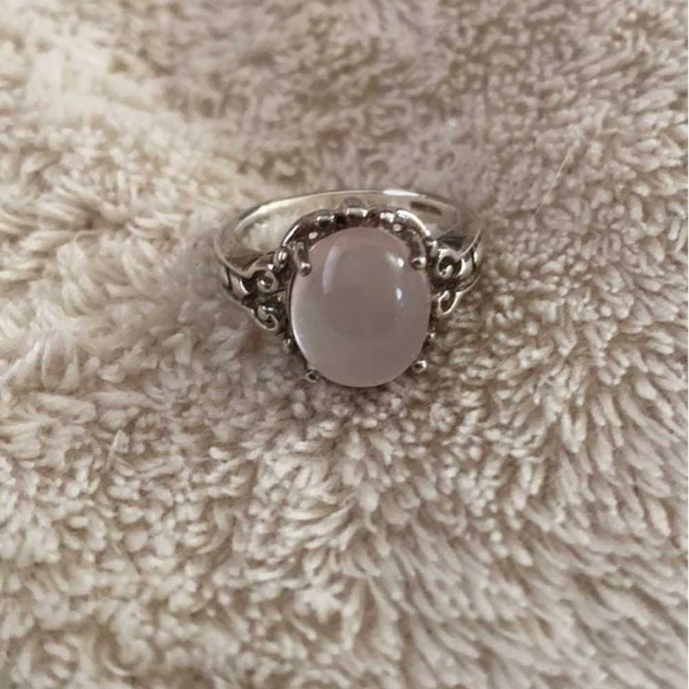 Vintage Rose Quartz Ring Sz. 8 - image 1