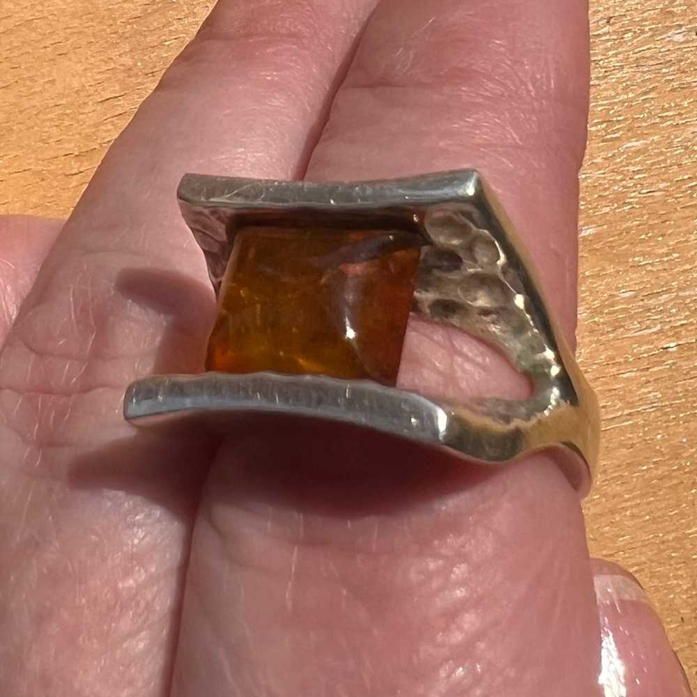 DDD Dominique Dinouart Mexico 925 Amber Ring Size… - image 8