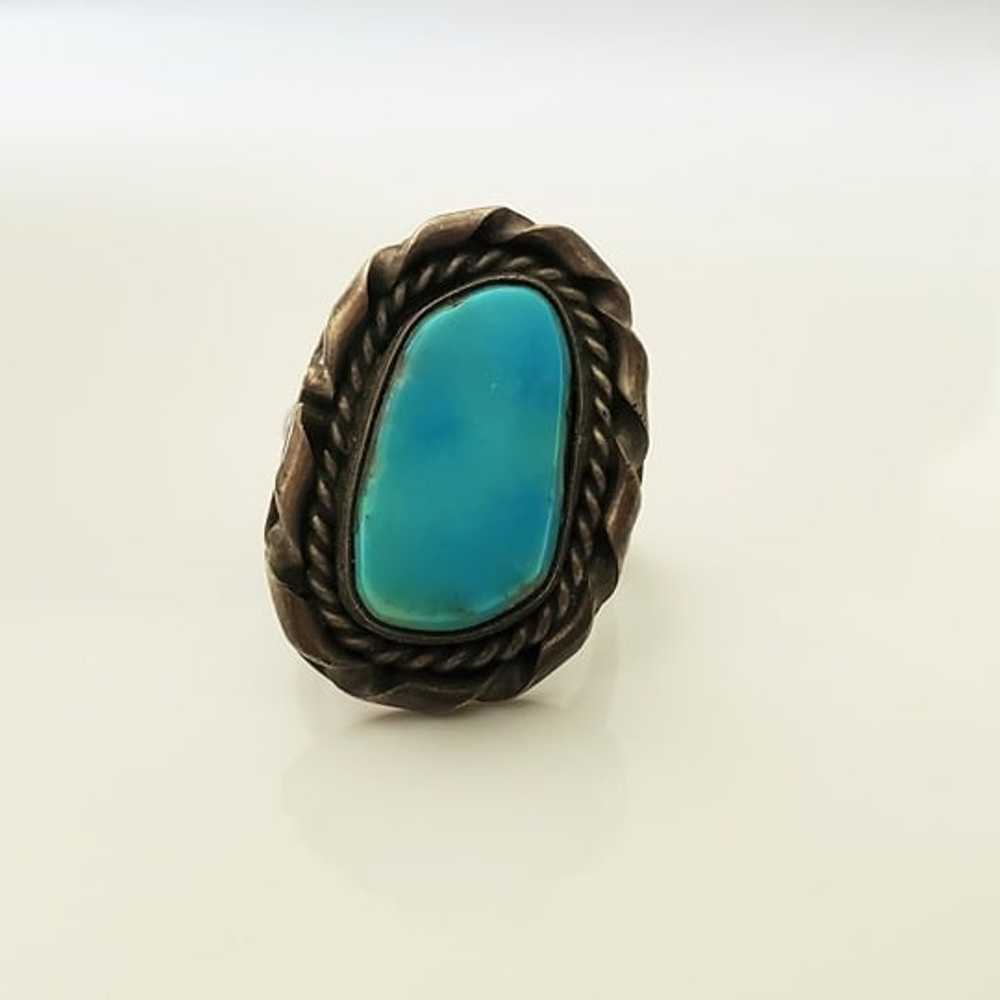 Vintage Turquoise Sterling Silver Ring - image 1