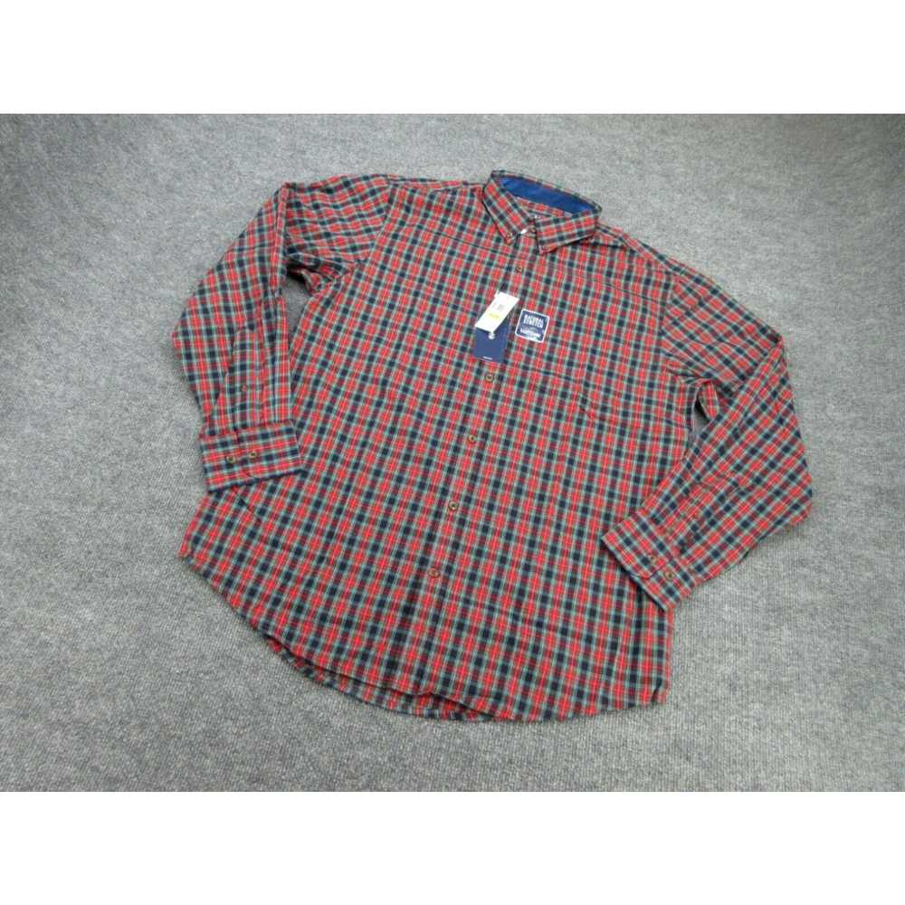 Izod Izod Shirt Mens Medium Red Tartan Plaid Long… - image 2