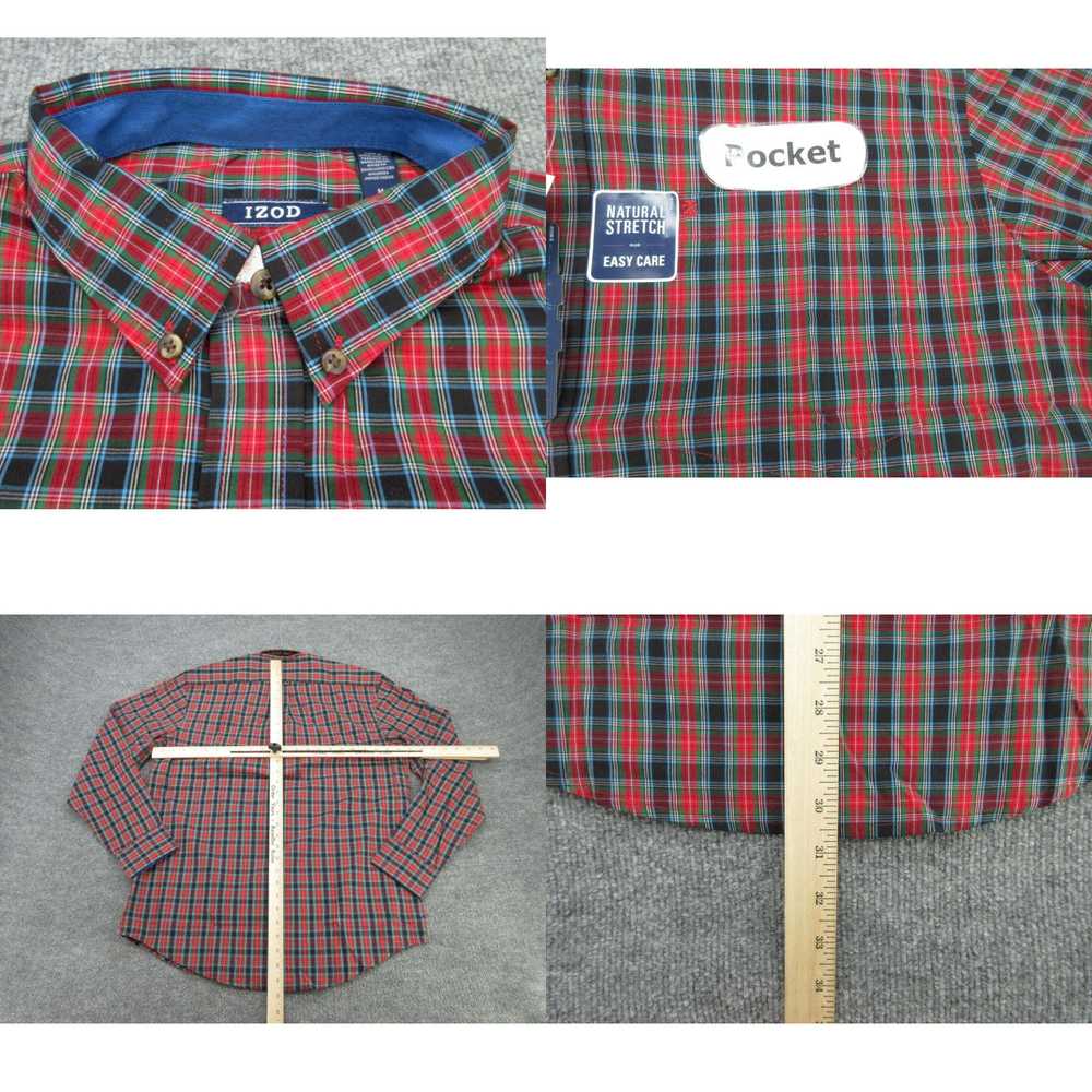 Izod Izod Shirt Mens Medium Red Tartan Plaid Long… - image 4