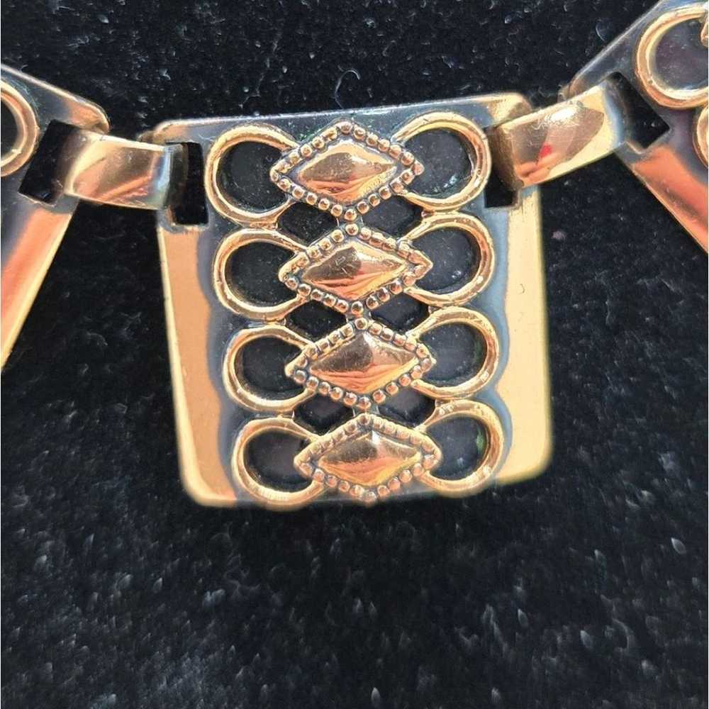 Vintage Geometric Copper Necklace Mid Century Jew… - image 2