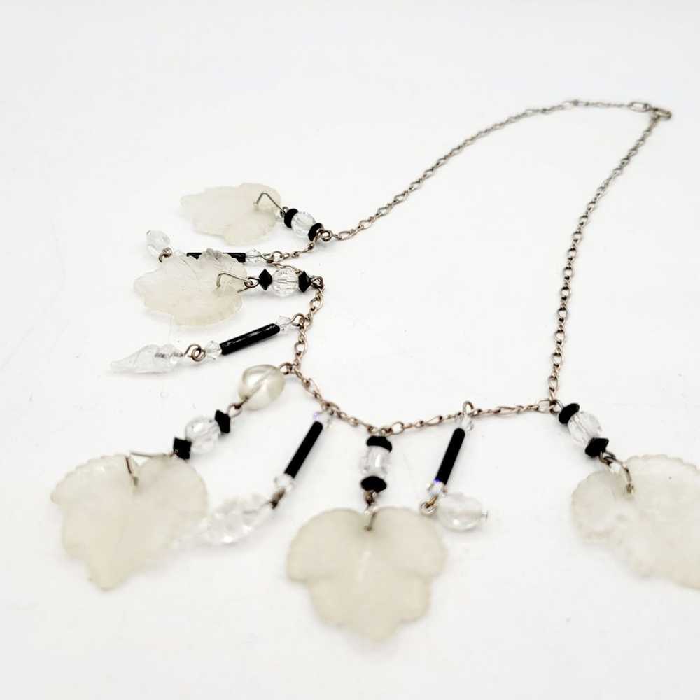 Beautiful unsigned Glass Works glass leaf necklace - image 1