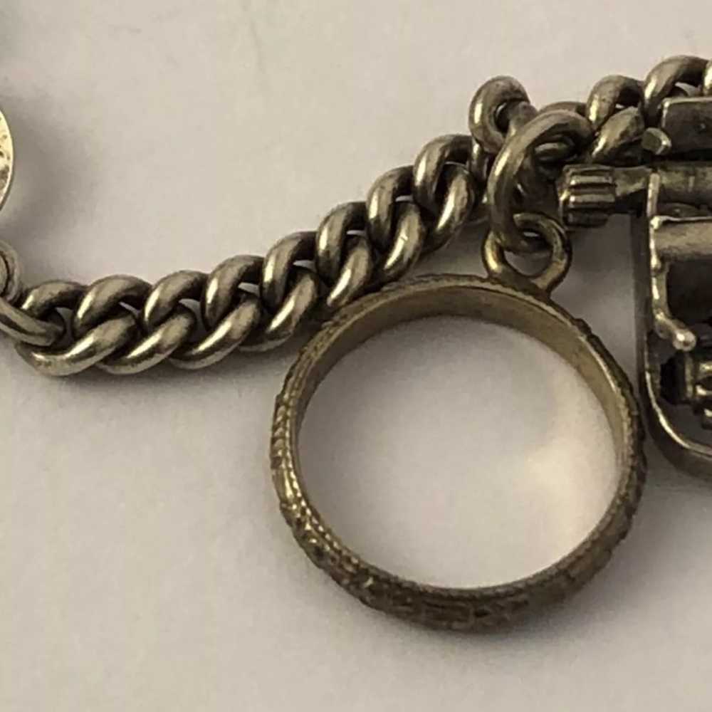 1940s & 1950s sterling silver 7.25" charm bracele… - image 4