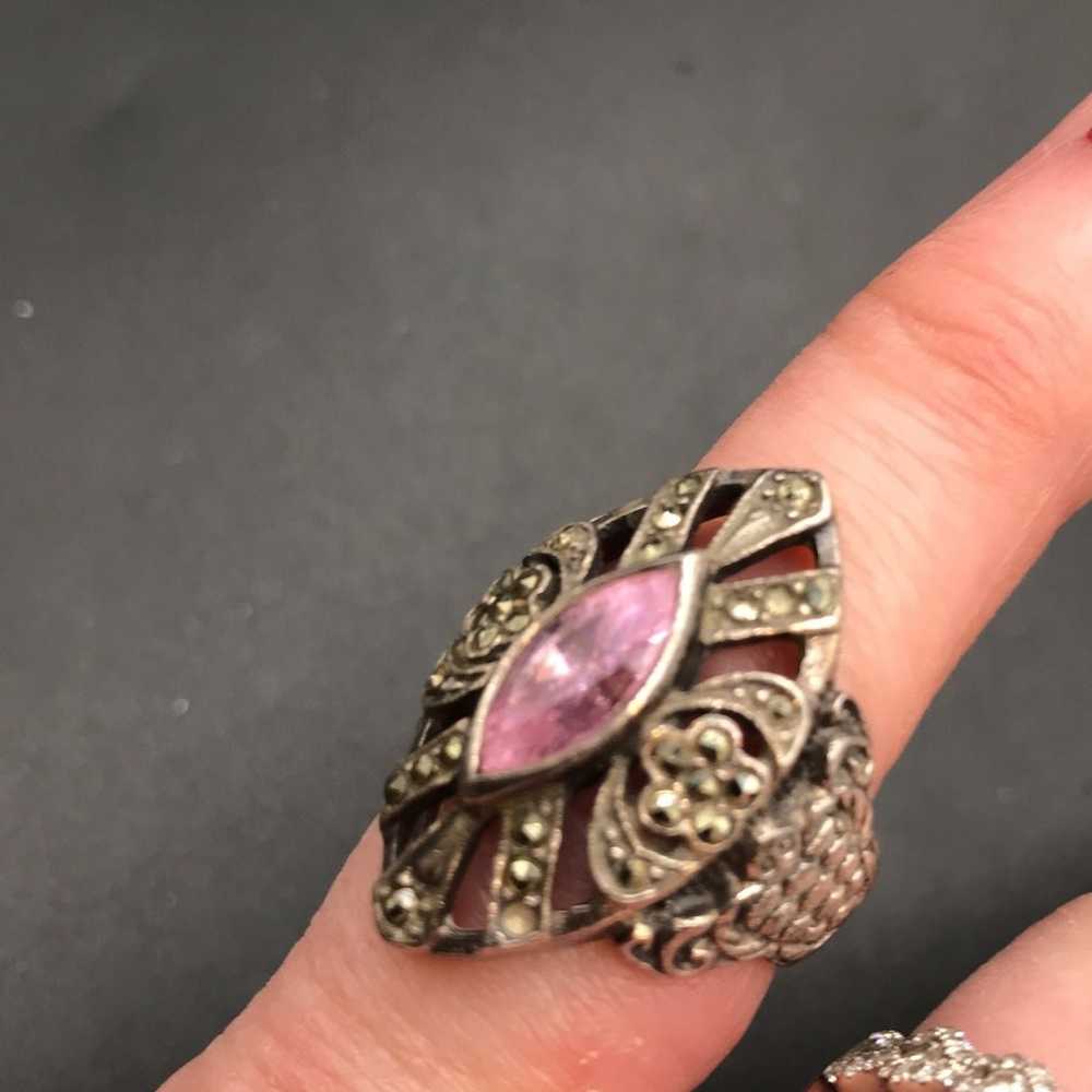 VTG STERLING  SILVER  AMETHYST Ring #1026 - image 3