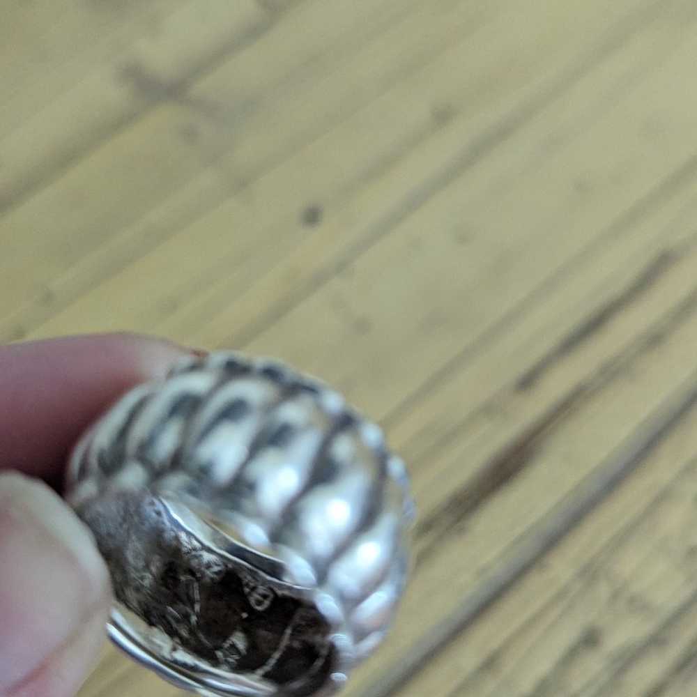 Stunning Vintage Sterling Navajo Ring- Size 9 - image 6