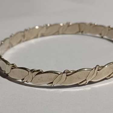 Vintage Taxco Mexico Sterling 925 Bangle Bracelet - image 1