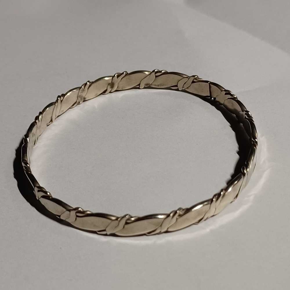 Vintage Taxco Mexico Sterling 925 Bangle Bracelet - image 2