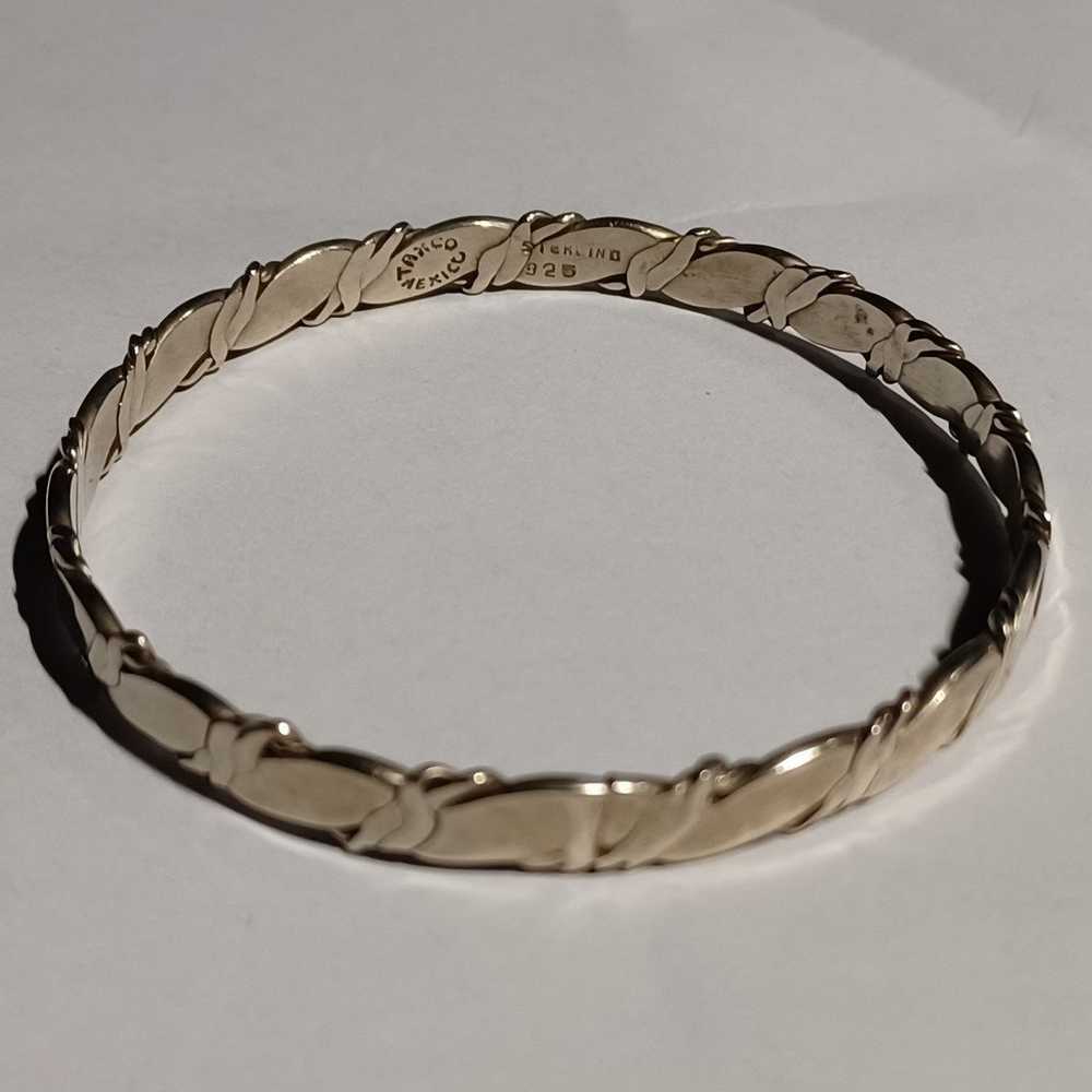 Vintage Taxco Mexico Sterling 925 Bangle Bracelet - image 4