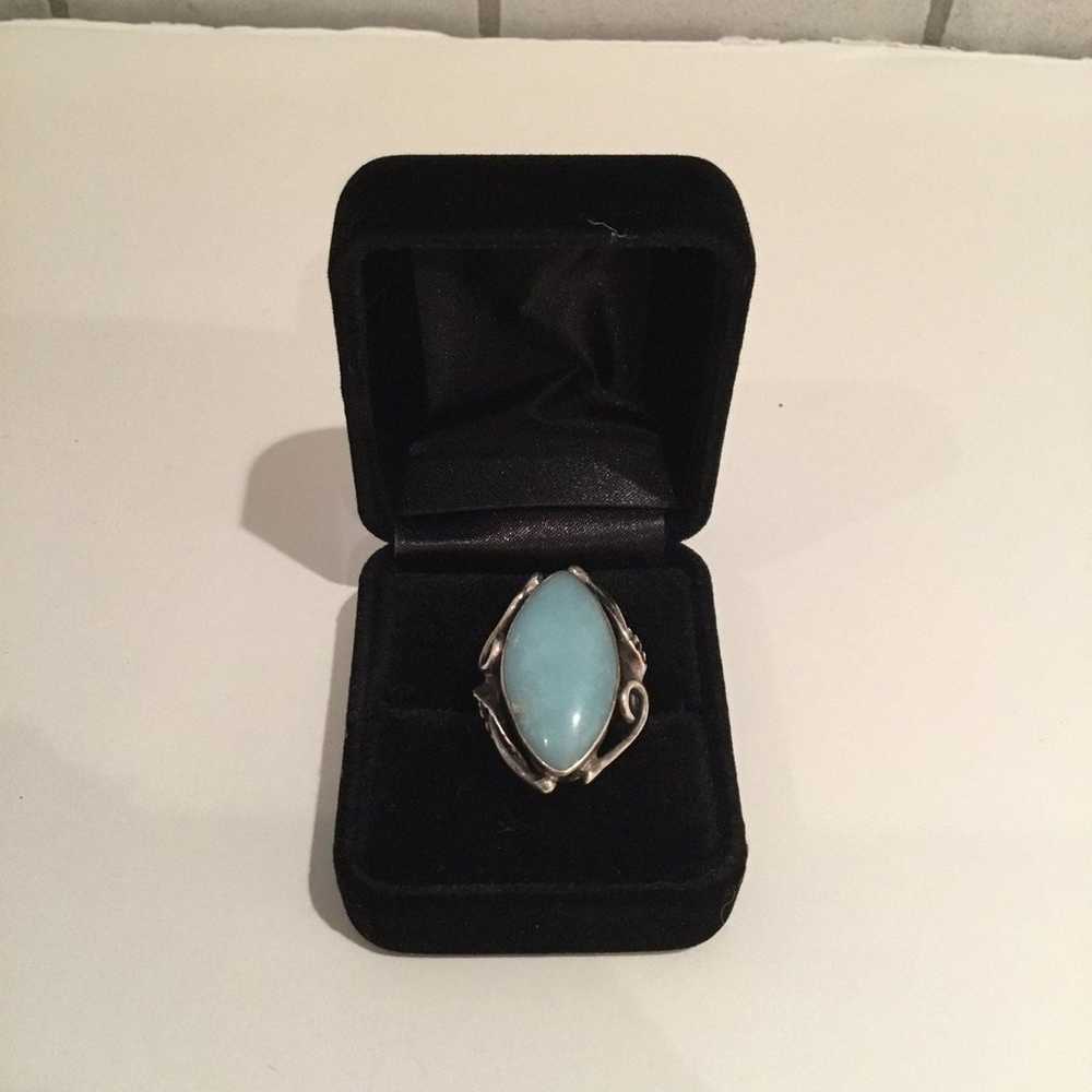 Vintage Sterling Silver Turquoise Ring - image 1