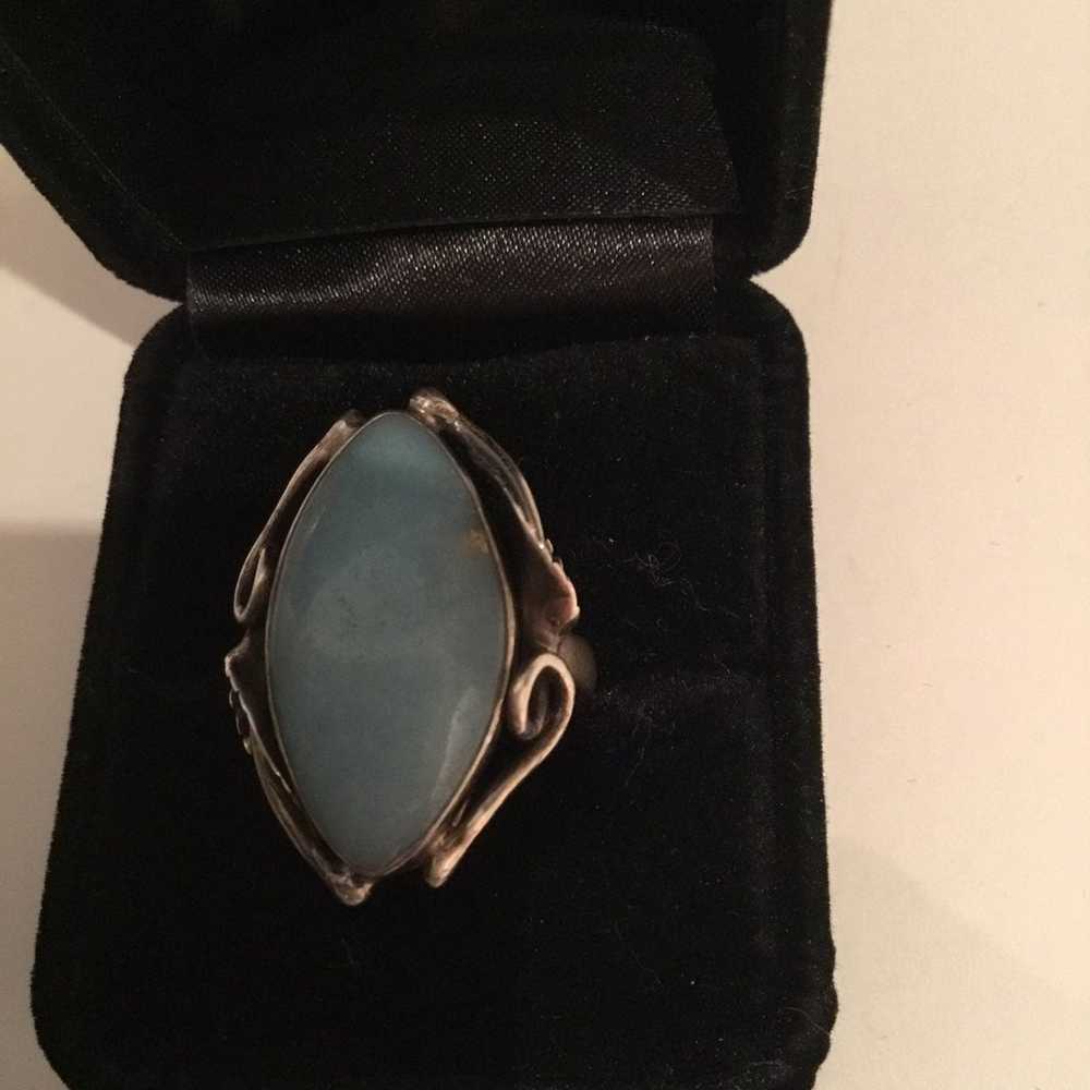 Vintage Sterling Silver Turquoise Ring - image 5