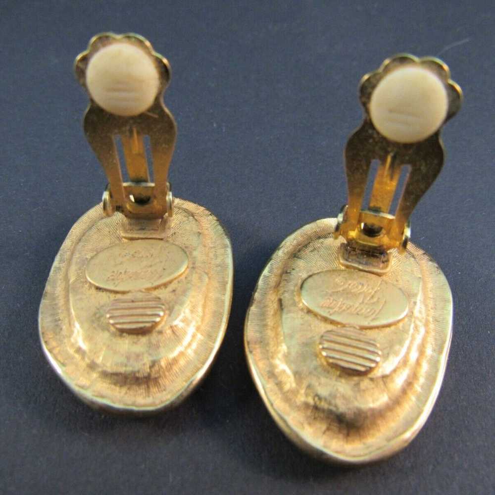 JACQUELINE FERRAR VTG GILT AMBER LUCITE CABS MOGU… - image 5