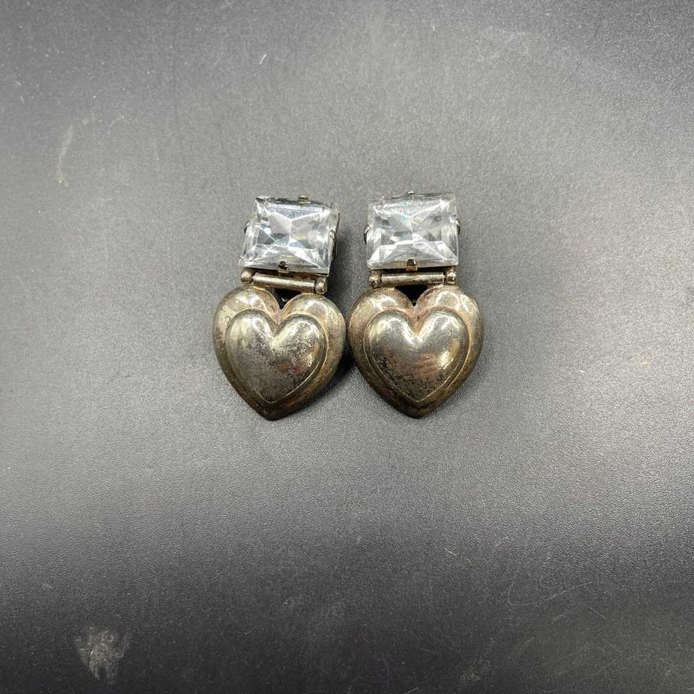 Earring Silvertone Signed Vintage nereides Paris … - image 1