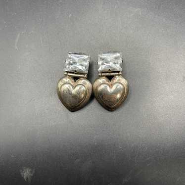 Earring Silvertone Signed Vintage nereides Paris … - image 1