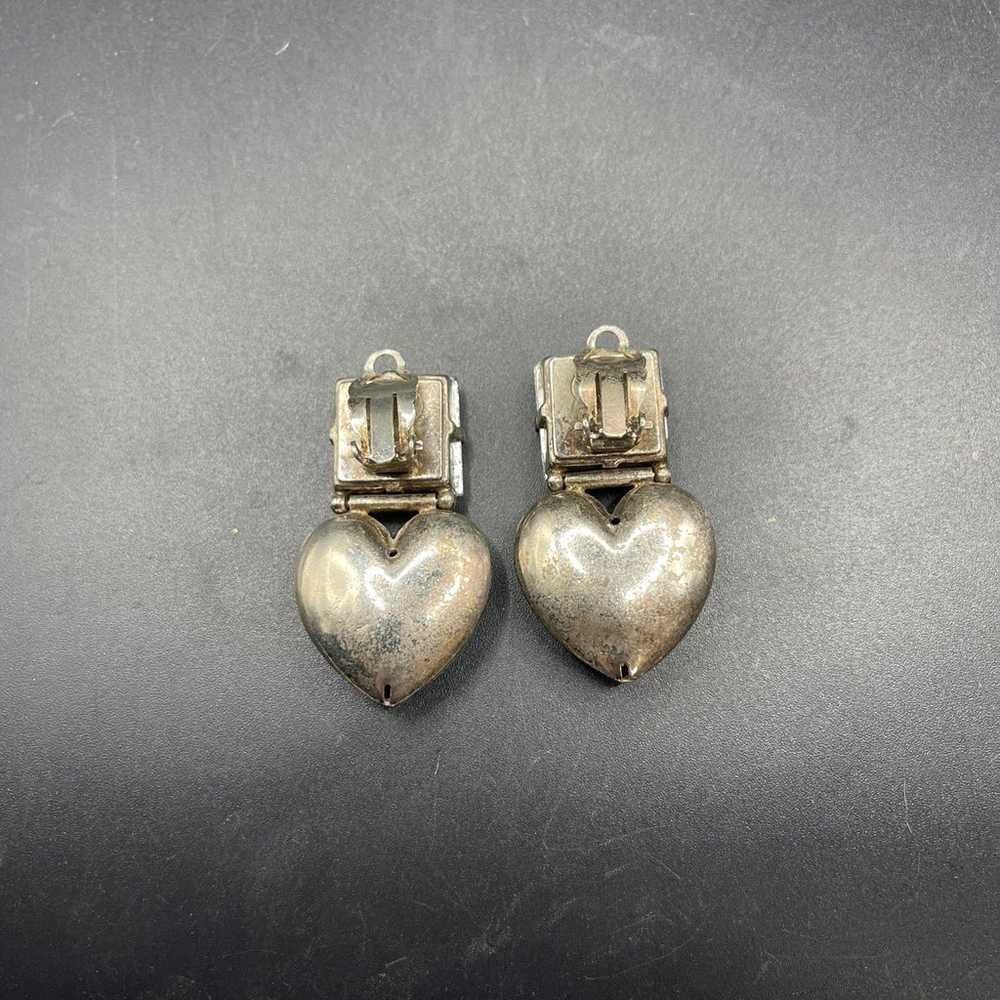 Earring Silvertone Signed Vintage nereides Paris … - image 4