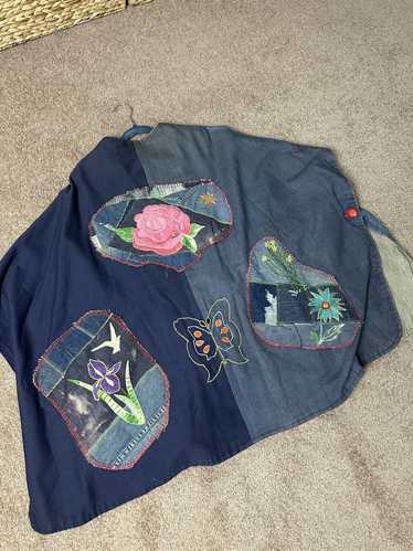 Vintage Denim Patch work Poncho