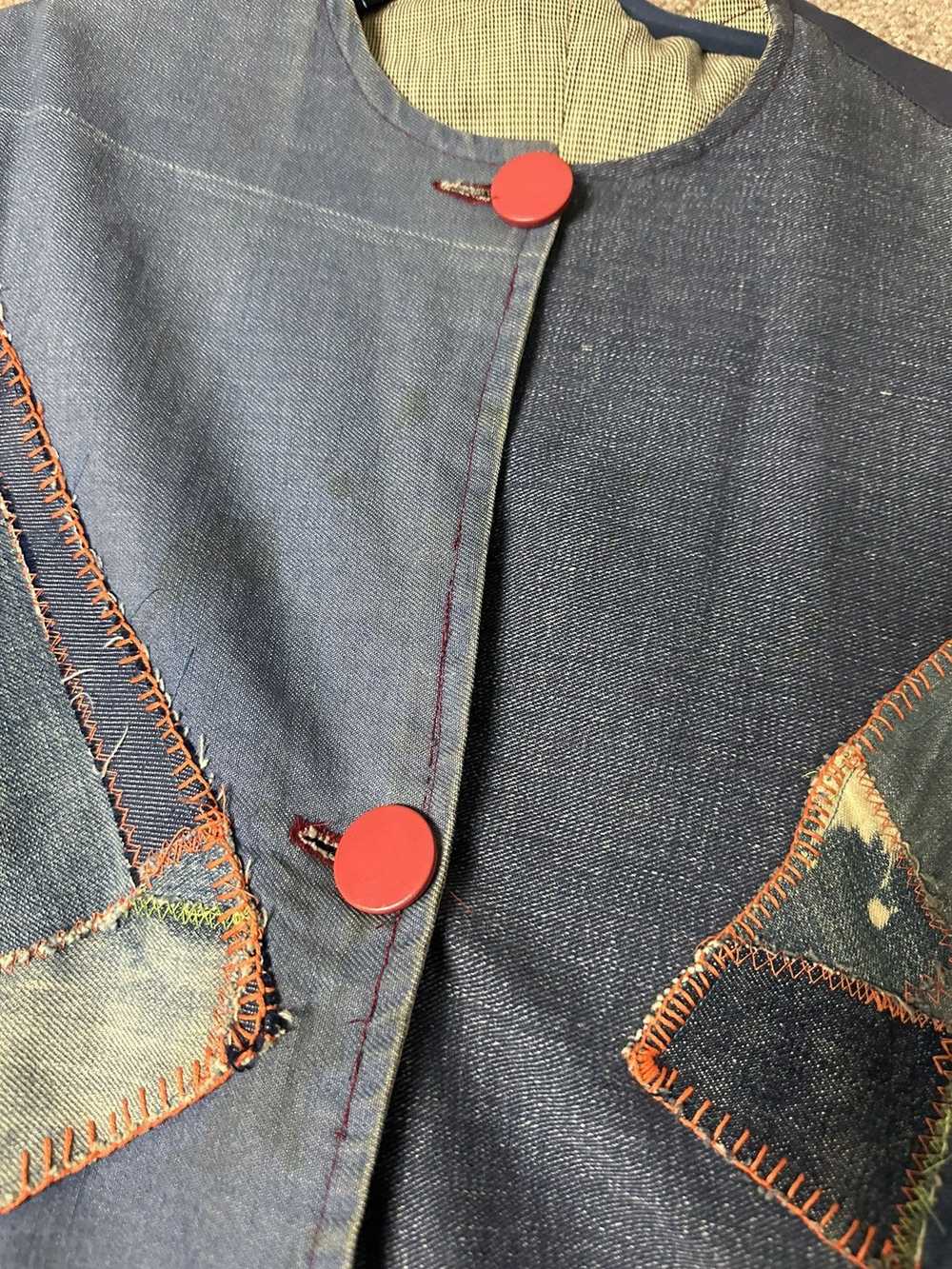 Vintage Denim Patch work Poncho - image 5