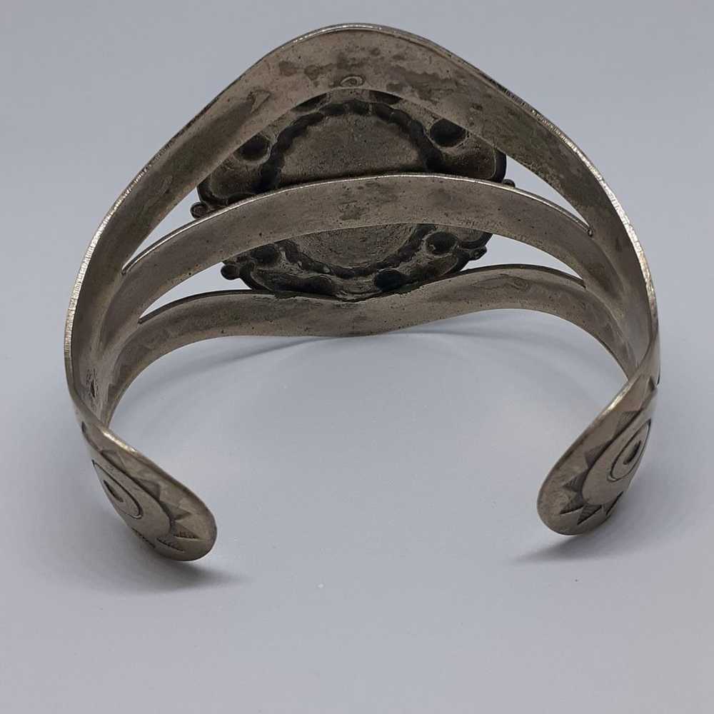 Vtg Nickel Silver BELL Cuff Bracelet - image 5