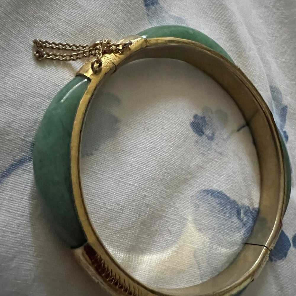 Beautiful light green jade bangle! - image 1