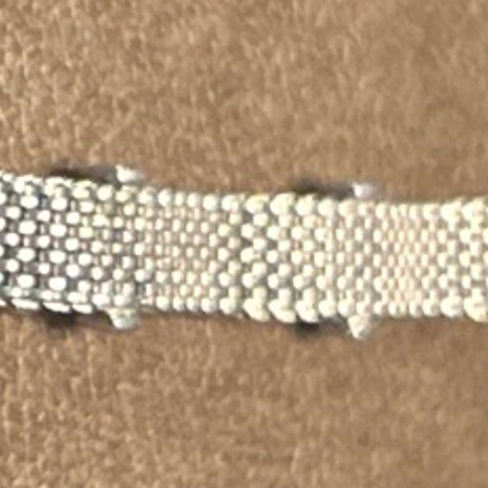 VINTAGE SWAROVSKI CRYSTAL BUCKLE MESH BRACELET SI… - image 4