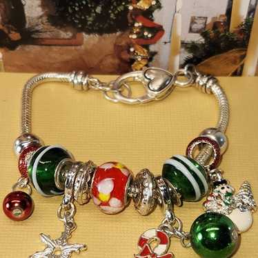 #1964, GORGEOUS VTG CLOISONNE, CHRISTMAS CHARM BR… - image 1