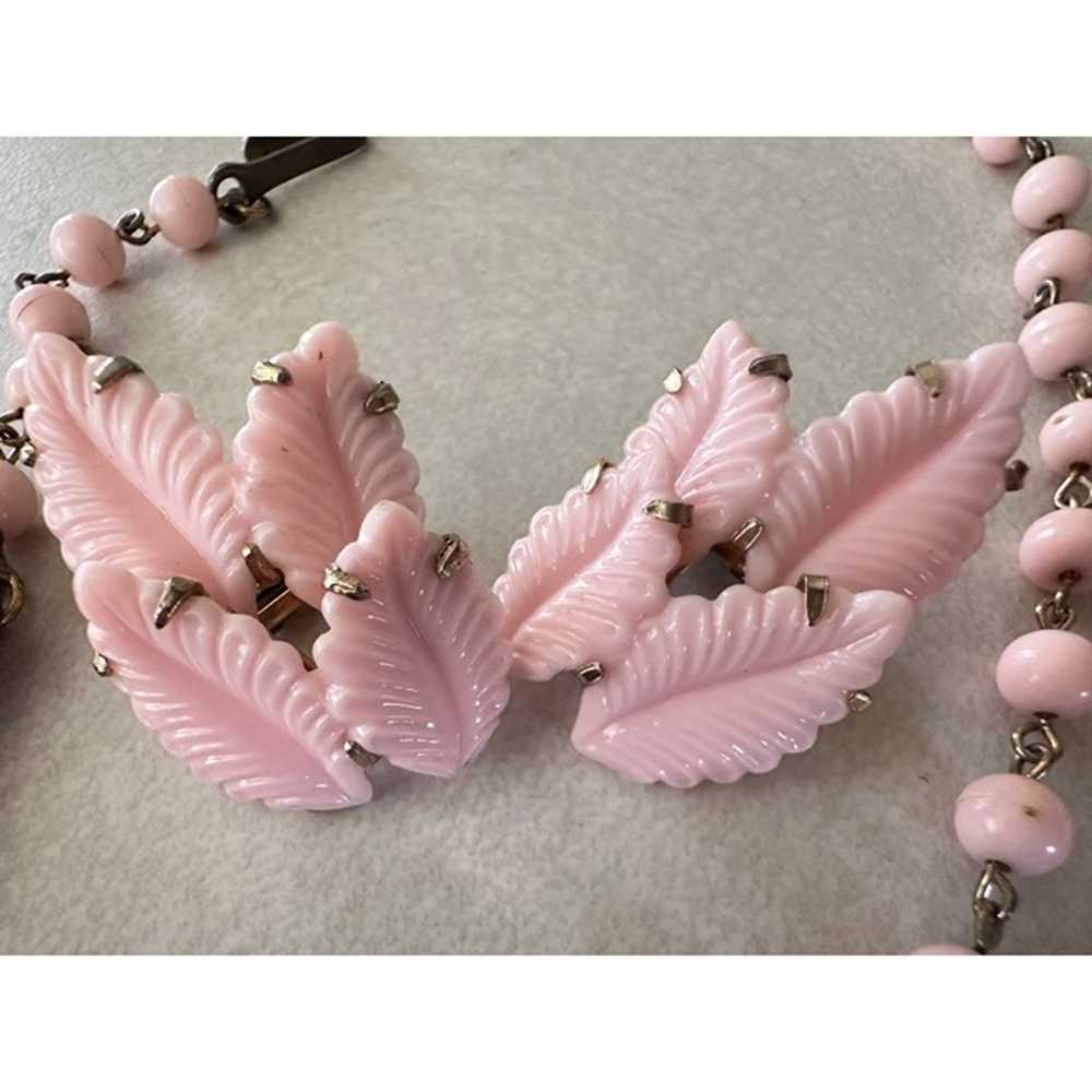 MCM vintage pale pink thermoset plastic leaves ne… - image 5