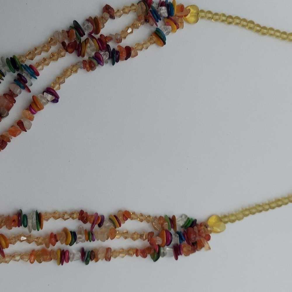 Multi-stone multi-color three strand necklace - image 10