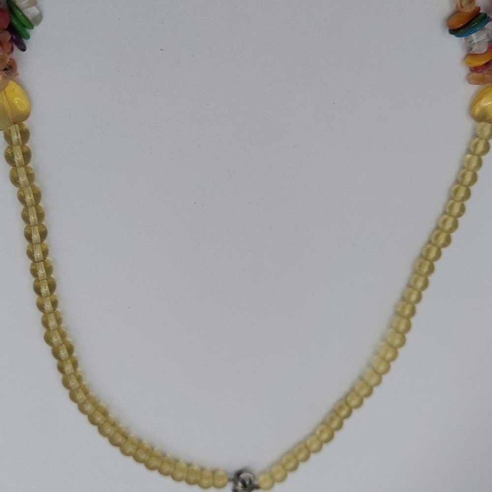 Multi-stone multi-color three strand necklace - image 5