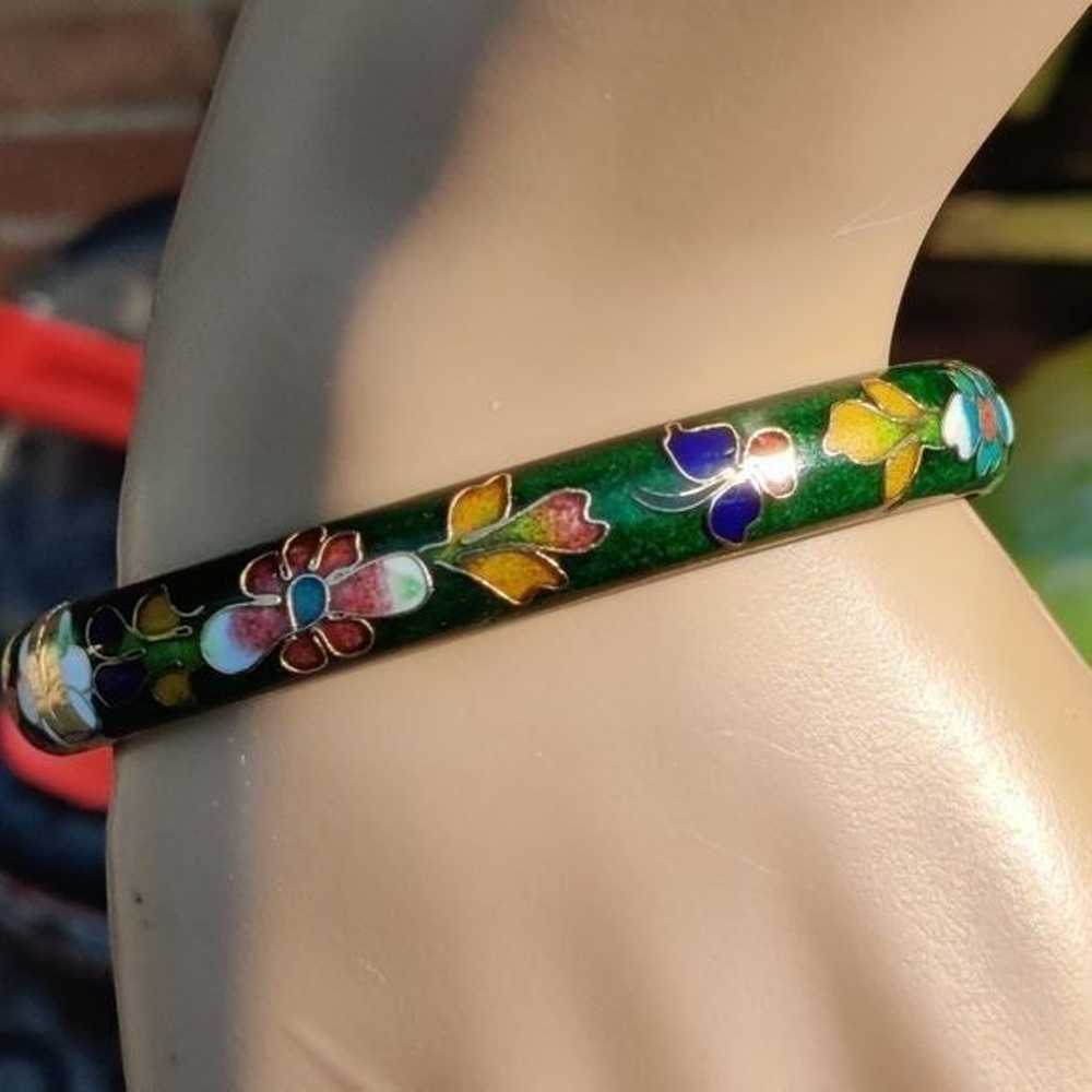 Antique 1900s hinged cloisonne bracelet - image 10