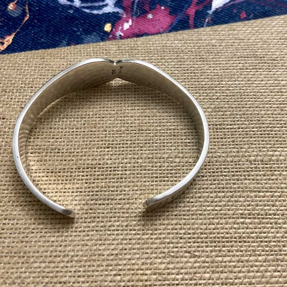 Vintage Mexican Sterling Silver 925 Cuff Bracelet - image 3