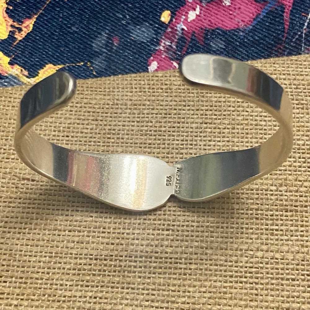 Vintage Mexican Sterling Silver 925 Cuff Bracelet - image 4