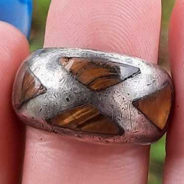 VTG Taxco Eagle 3 Tiger's eye ring