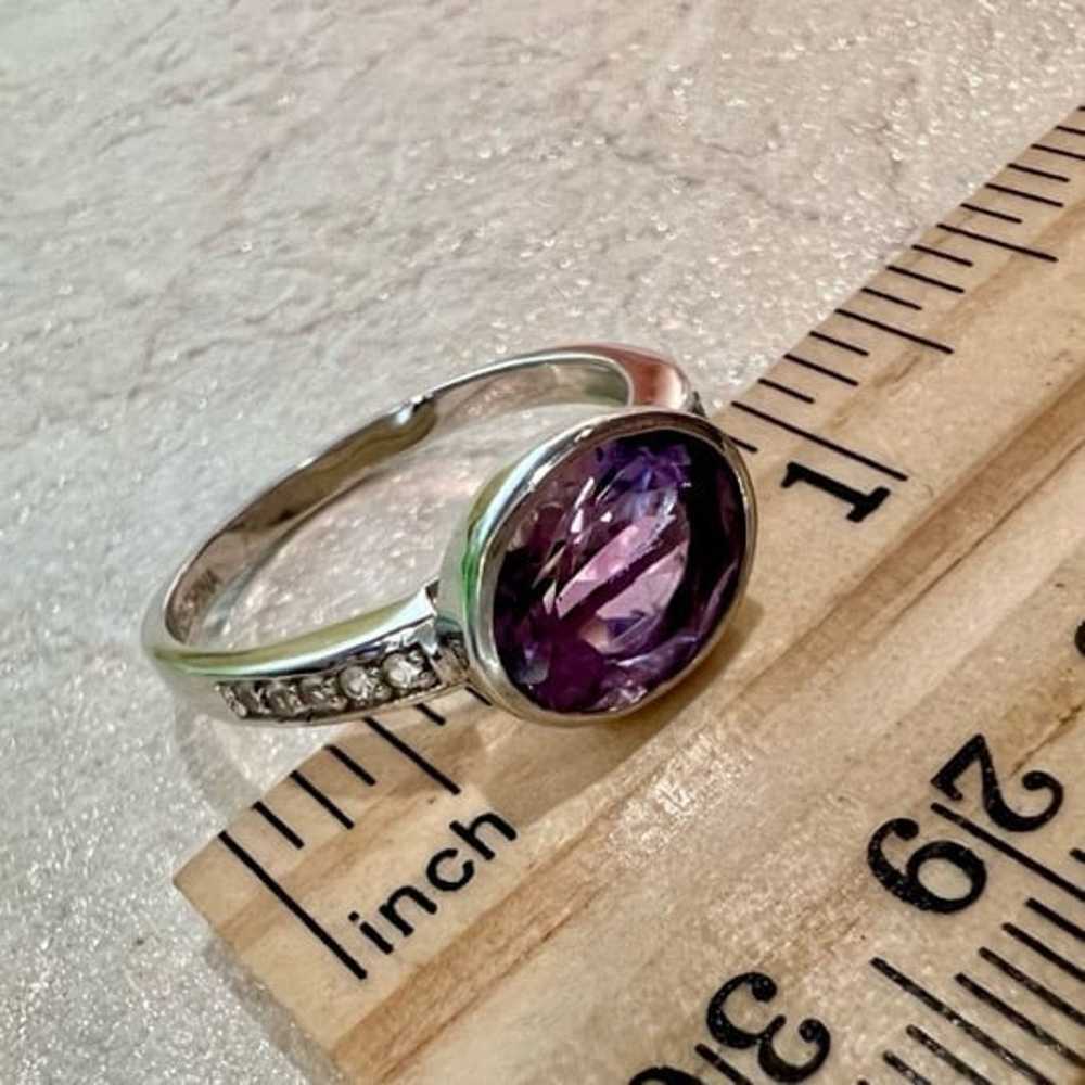 Sterling Oval Amethyst Ring Solid 925 Sterling Si… - image 10