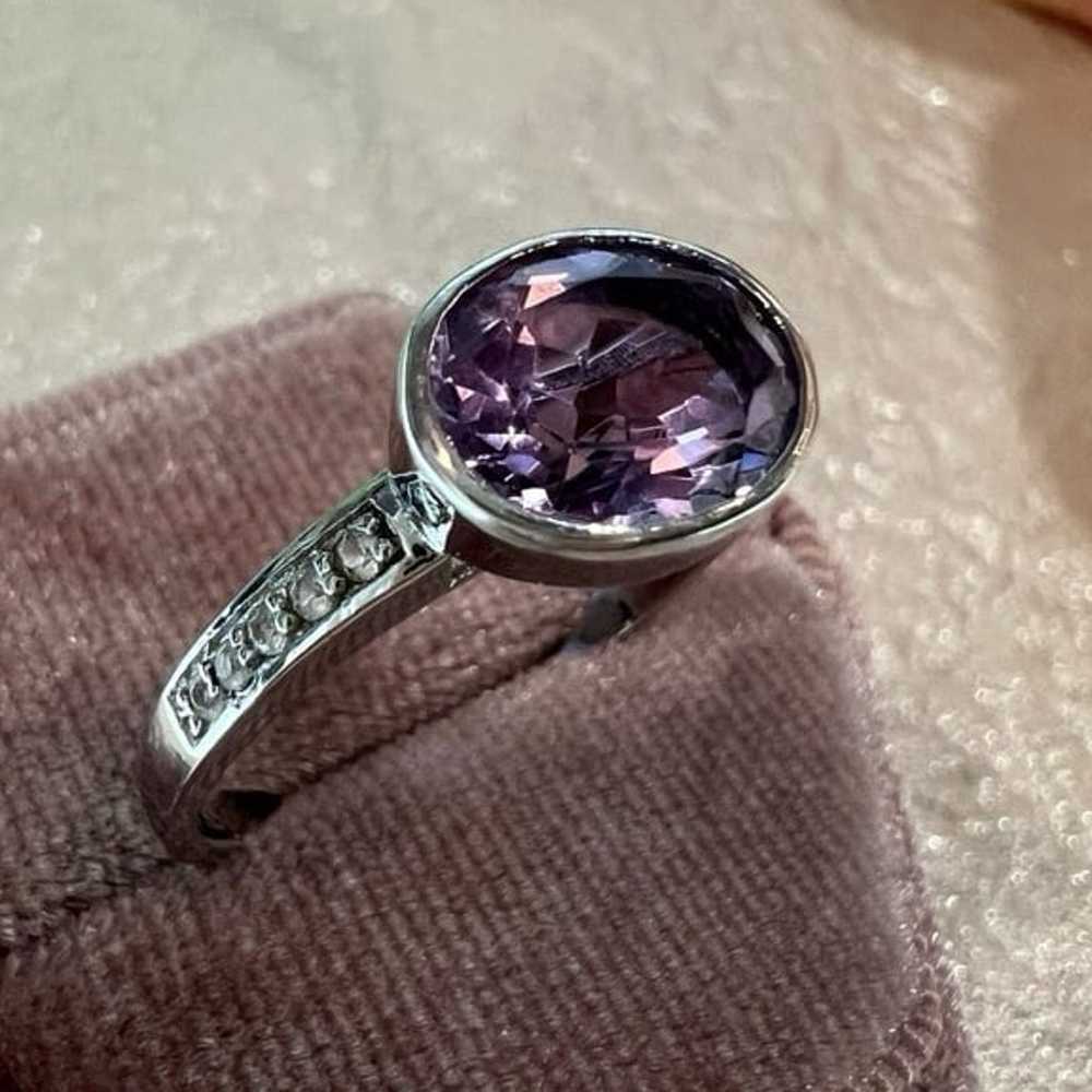 Sterling Oval Amethyst Ring Solid 925 Sterling Si… - image 9