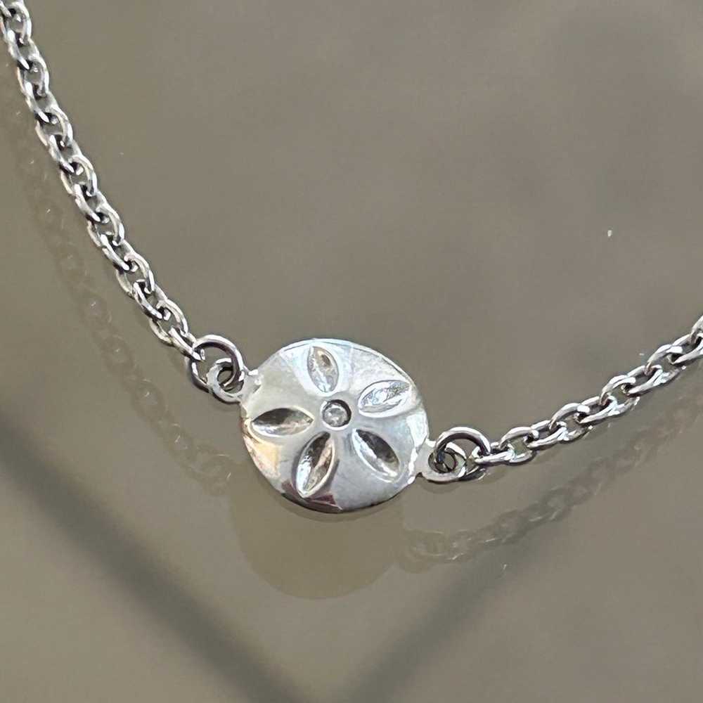 Vintage Sterling Designer Diamond Sand dollar ank… - image 2