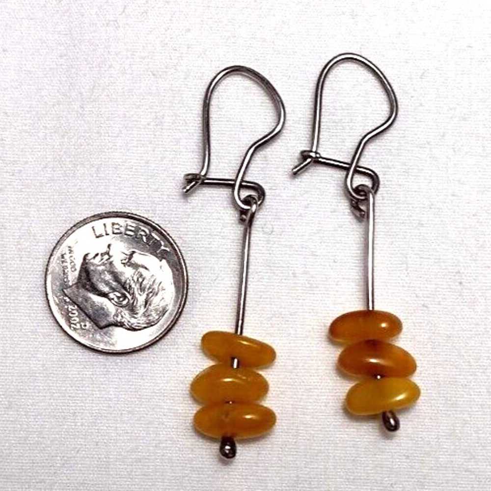 Vintage Egg Yolk Baltic Amber Butterscotch Sterli… - image 10