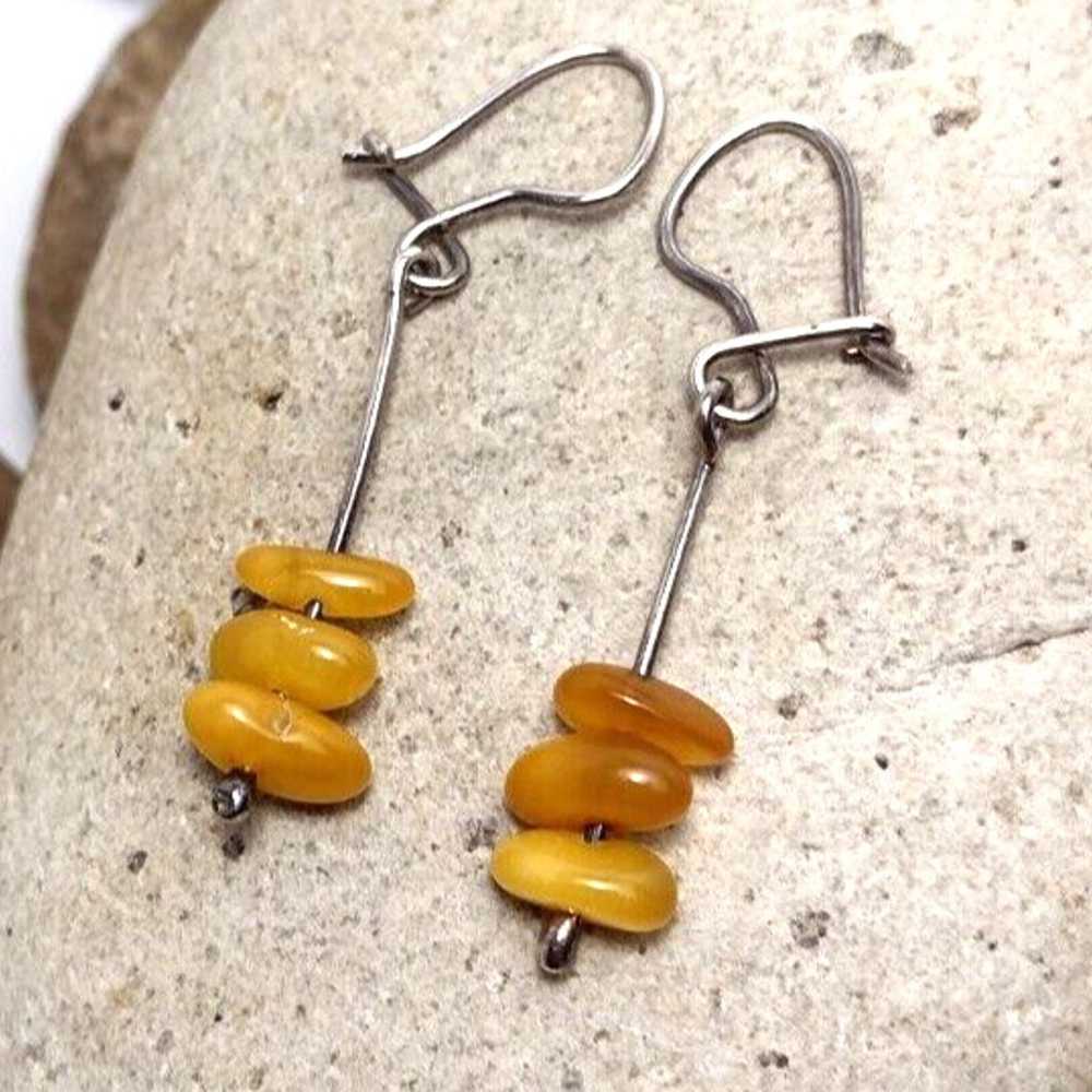 Vintage Egg Yolk Baltic Amber Butterscotch Sterli… - image 12