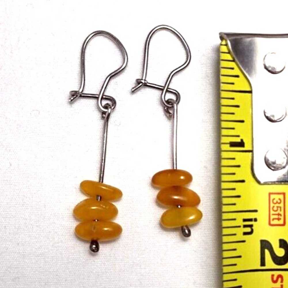 Vintage Egg Yolk Baltic Amber Butterscotch Sterli… - image 4