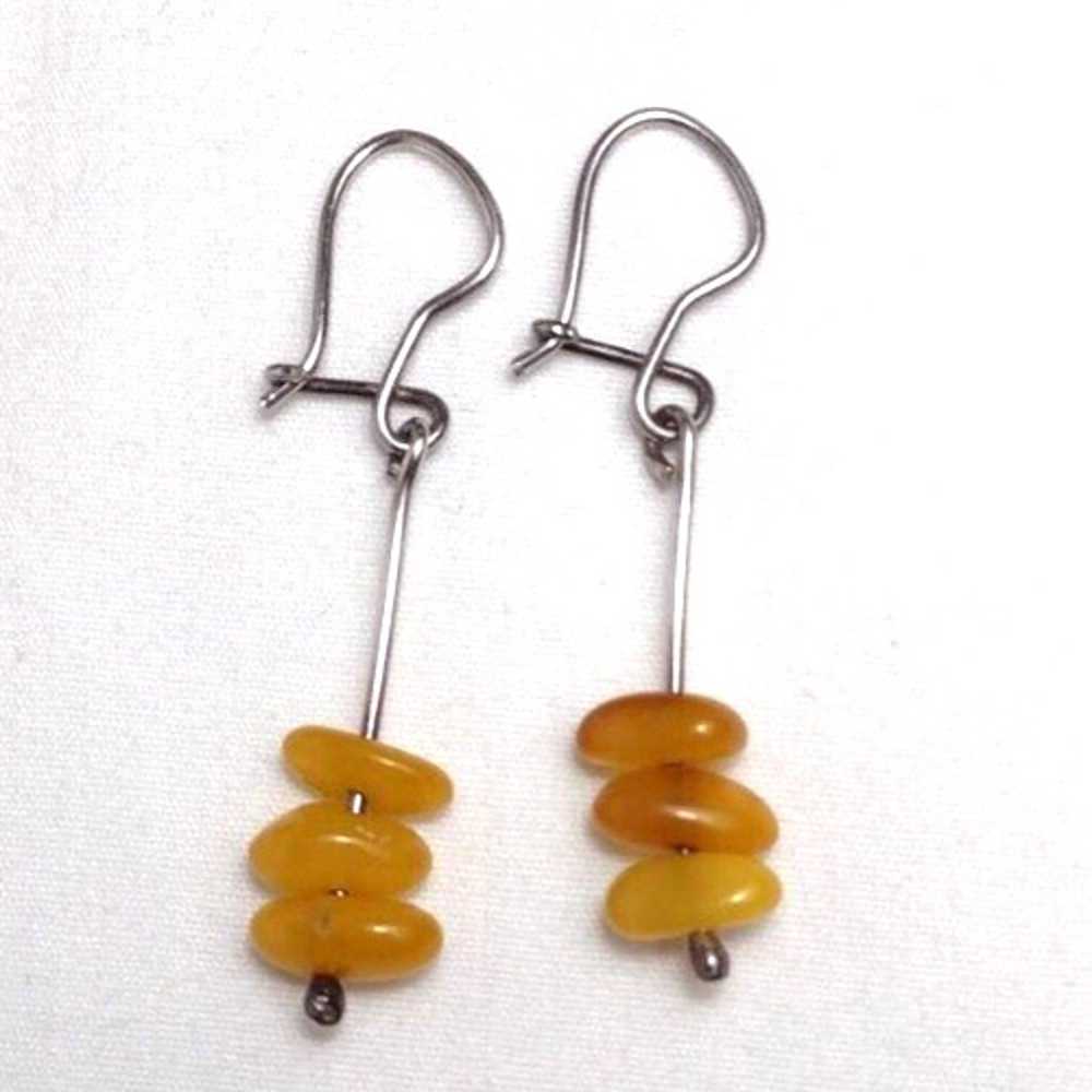 Vintage Egg Yolk Baltic Amber Butterscotch Sterli… - image 7