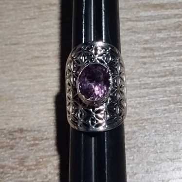 Amethyst ring ( lab created )