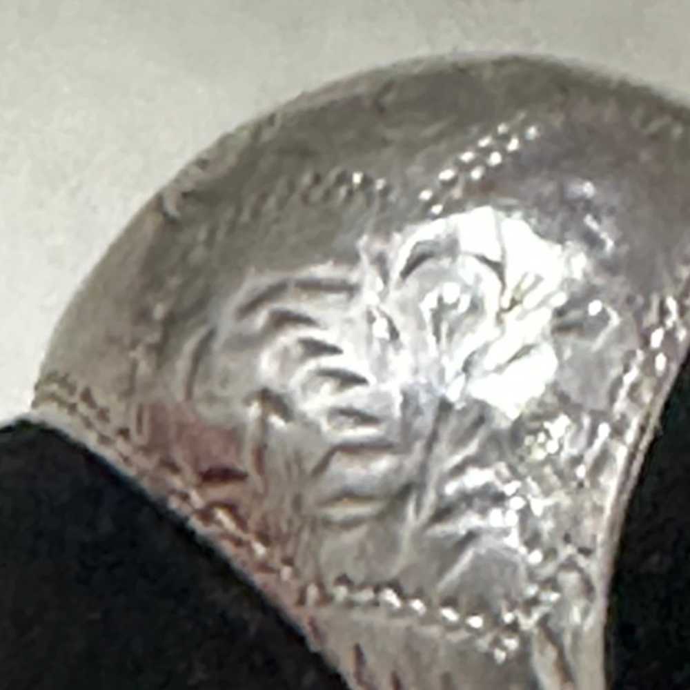 Vintage Sterling Silver Bubble Dome Etched Ring S… - image 7