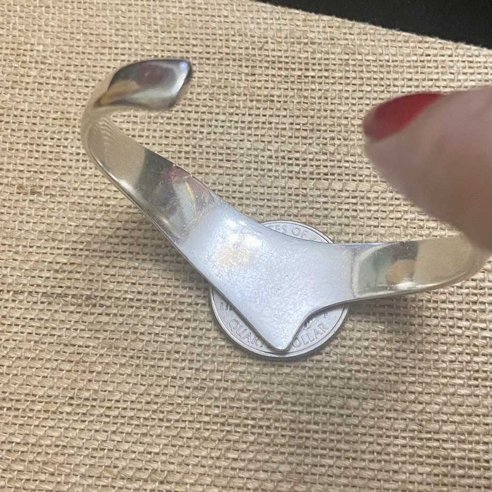 Taxco Modernist Sterling Silver 925 Cuff Bracelet - image 8