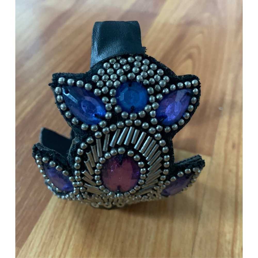 Vintage Purple and Blue leather cuff - image 6