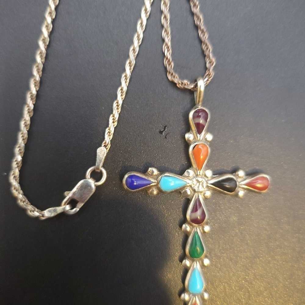 VTG SOUTHWESTERN STERLING SILVER MULTI GEMSTONE C… - image 12