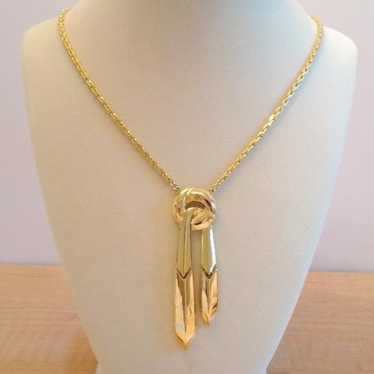 Trifari Gold Tone Pendant Chain Necklace - image 1