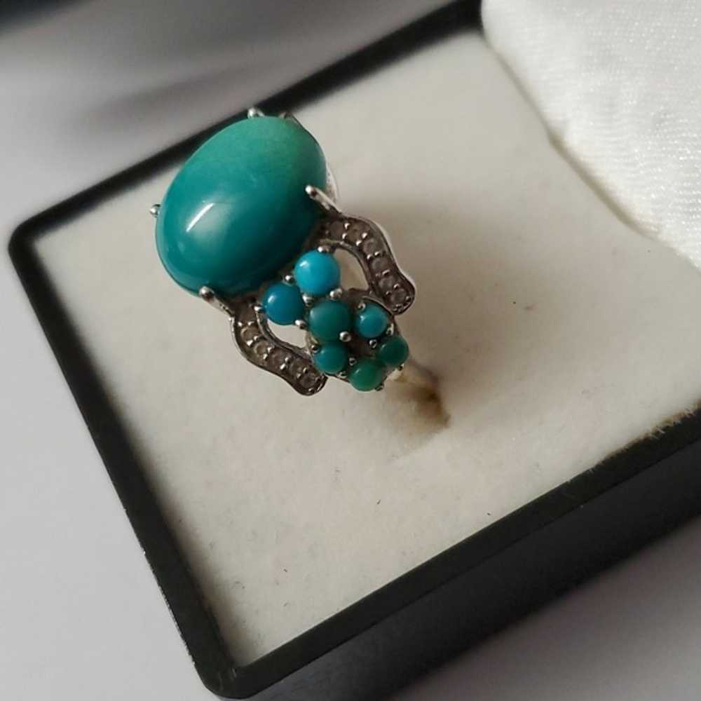 Sterling Silver 925 Turquoise Ring - image 2